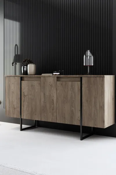 Kalune Design Sada nábytku do obývacího pokoje Luxe ořech/černá