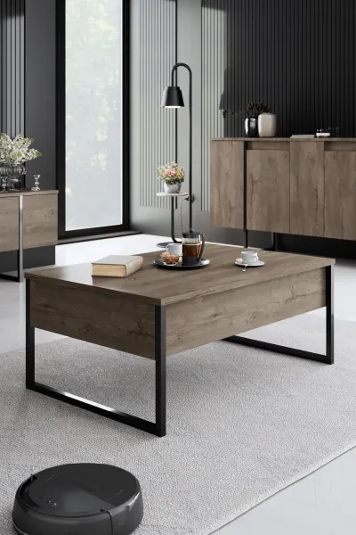Kalune Design Sada nábytku do obývacího pokoje Luxe ořech/černá