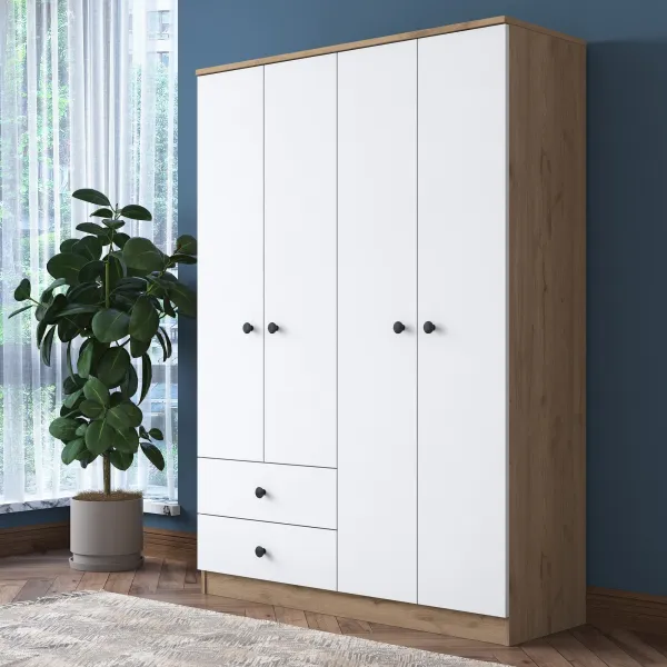 Kalune Design Šatní skříň BA 108 120 cm ořech/bílá