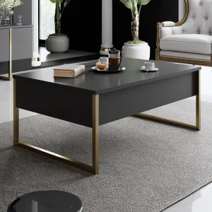Kalune Design Sada nábytku do obývacího pokoje Luxe antracit/zlatá II