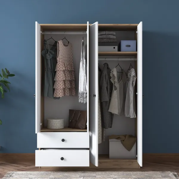 Kalune Design Šatní skříň BA 108 120 cm ořech/bílá