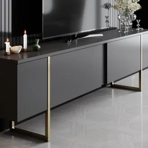 Kalune Design Sada nábytku do obývacího pokoje Luxe antracit/zlatá II