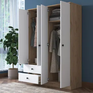 Kalune Design Šatní skříň BA 108 120 cm ořech/bílá
