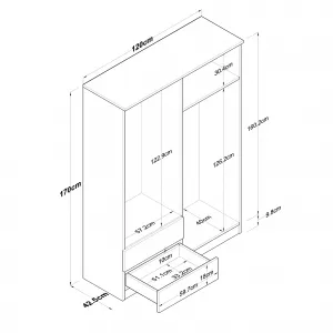 Kalune Design Šatní skříň BA 108 120 cm ořech/bílá