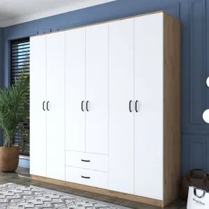 Kalune Design Šatní skříň BA 111 210 cm ořech/bílá