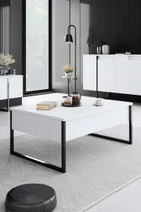 Living Room Furniture Set Luxe - White, Black