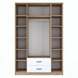 Kalune Design Šatní skříň BA 131 140 cm se zrcadlem ořech/bílá