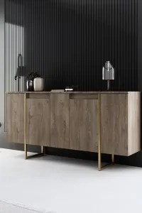 Living Room Furniture Set Luxe - Walnut, Gold