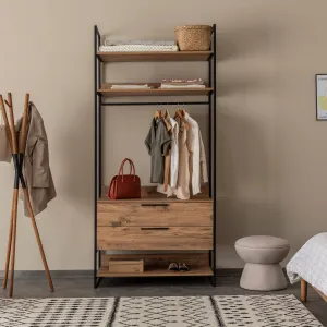 Kalune Design Šatní skříň Dynamic 104 cm borovice Atlantic/černá