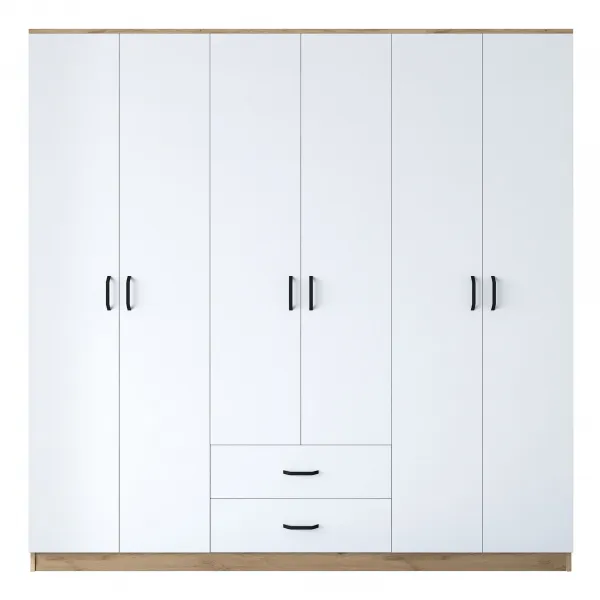 Kalune Design Šatní skříň BA 111 210 cm ořech/bílá