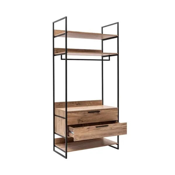 Kalune Design Šatní skříň Dynamic 104 cm borovice Atlantic/černá