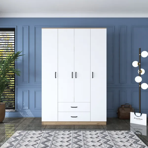 Kalune Design Šatní skříň BA 112 140 cm ořech/bílá