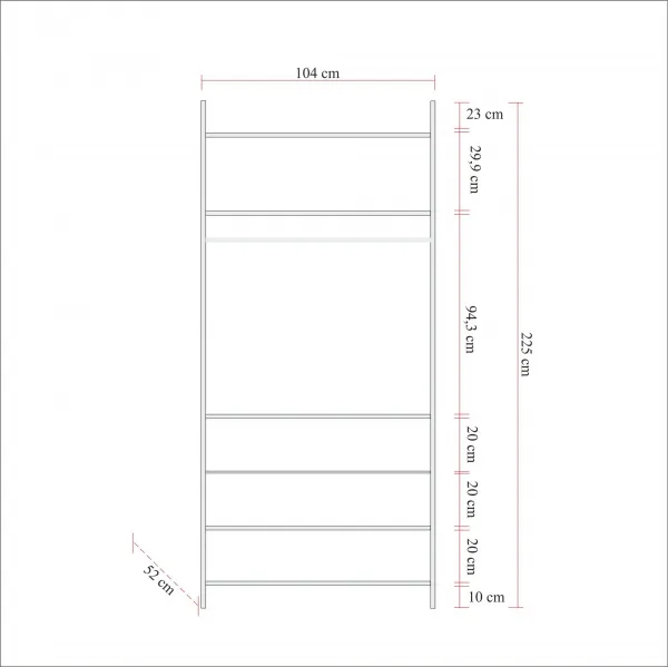 Kalune Design Šatní skříň Dynamic 104 cm borovice Atlantic/černá