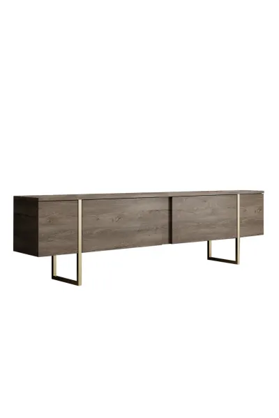 Living Room Furniture Set Luxe - Walnut, Gold