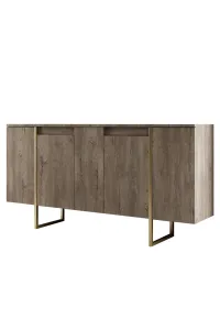 Living Room Furniture Set Luxe - Walnut, Gold