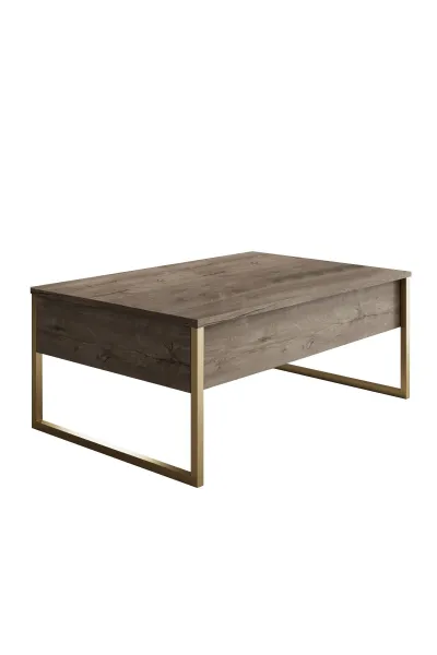 Living Room Furniture Set Luxe - Walnut, Gold