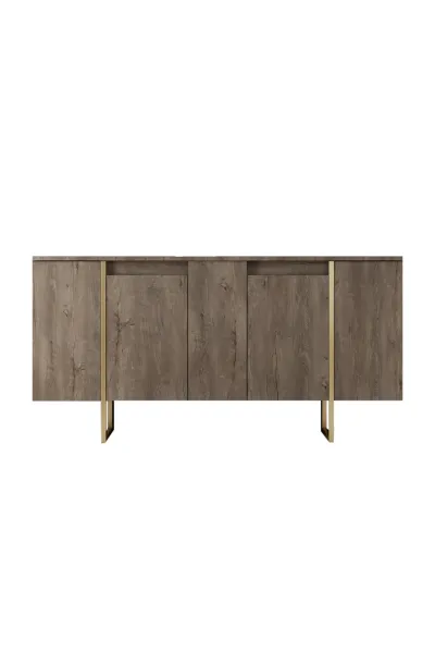Living Room Furniture Set Luxe - Walnut, Gold