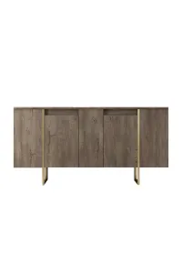 Living Room Furniture Set Luxe - Walnut, Gold