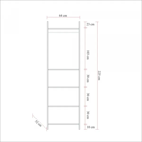 Kalune Design Šatní skříň Dynamic 64 cm borovice Atlantic/černá