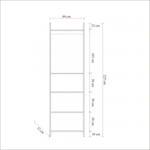 Kalune Design Šatní skříň Dynamic 64 cm borovice Atlantic/černá