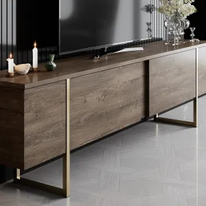 Kalune Design Sada nábytku do obývacího pokoje Luxe ořech/zlatá II