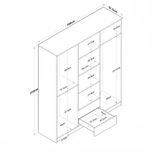 Kalune Design Šatní skříň BA 113 180 cm ořech/bílá