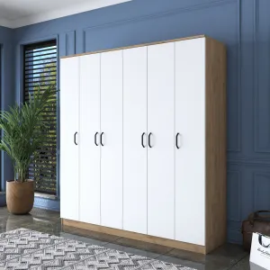 Kalune Design Šatní skříň BA 114 180 cm ořech/bílá