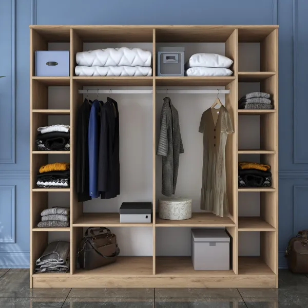 Kalune Design Šatní skříň BA 114 180 cm ořech/bílá