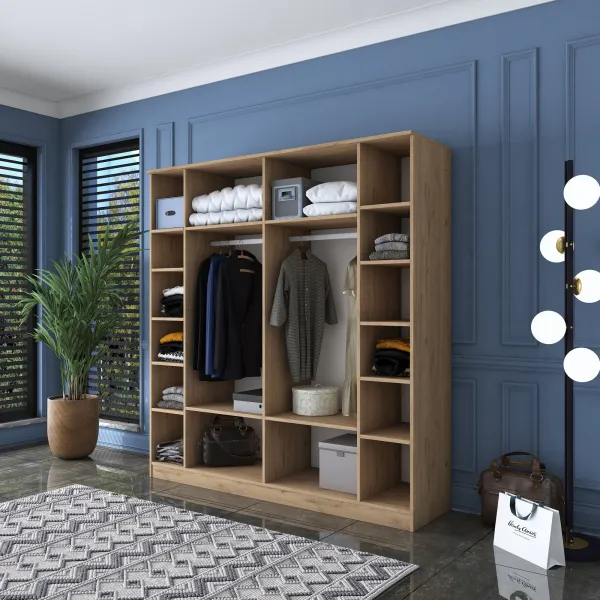 Kalune Design Šatní skříň BA 114 180 cm ořech/bílá
