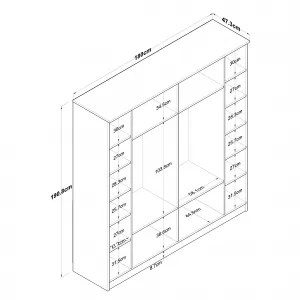 Kalune Design Šatní skříň BA 114 180 cm ořech/bílá