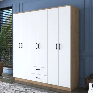 Kalune Design Šatní skříň BA 115 180 cm ořech/bílá