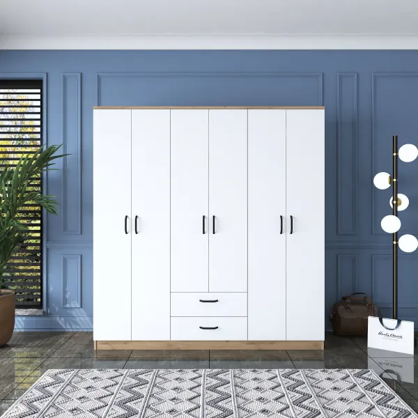 Kalune Design Šatní skříň BA 115 180 cm ořech/bílá