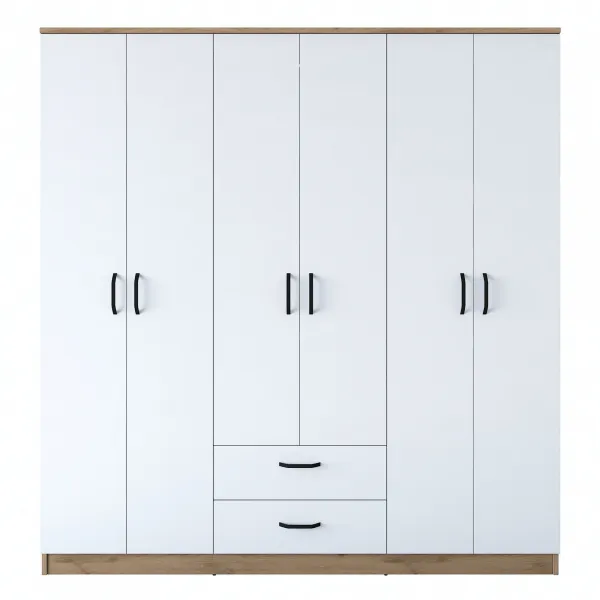 Kalune Design Šatní skříň BA 115 180 cm ořech/bílá
