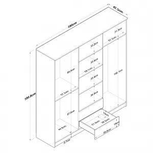 Kalune Design Šatní skříň BA 115 180 cm ořech/bílá