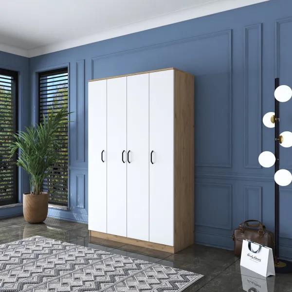 Kalune Design Šatní skříň BA 116 120 cm ořech/bílá