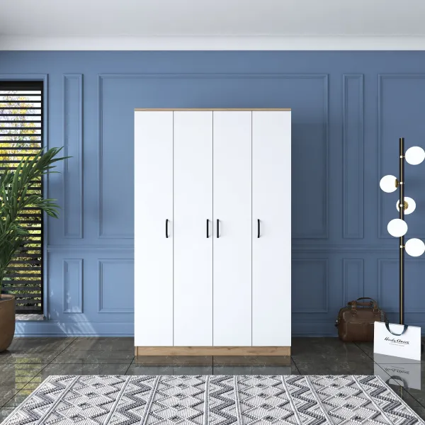 Kalune Design Šatní skříň BA 116 120 cm ořech/bílá