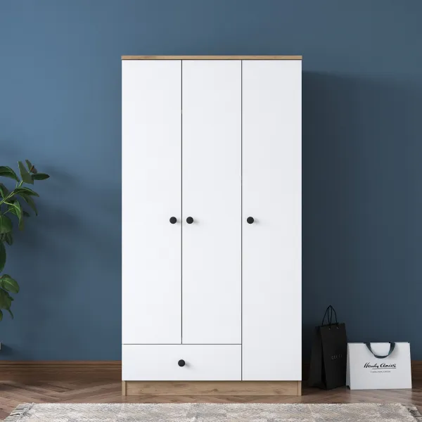 Kalune Design Šatní skříň BA 117 90 cm ořech/bílá