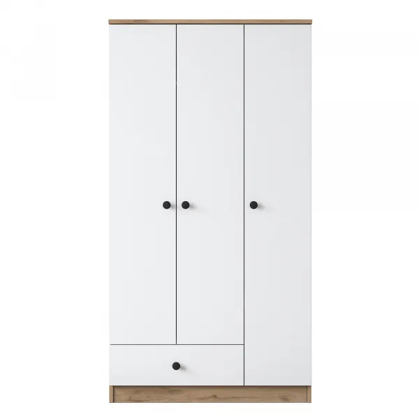 Kalune Design Šatní skříň BA 117 90 cm ořech/bílá