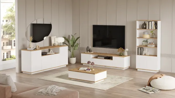 Kalune Design Sada nábytku do obývacího pokoje Fr 19 borovice Atlantic/bílá
