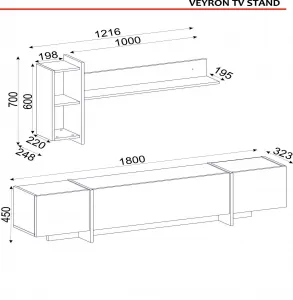 Kalune Design Sada nábytku do obývacího pokoje Veyron hnědá/mramor/zlatá