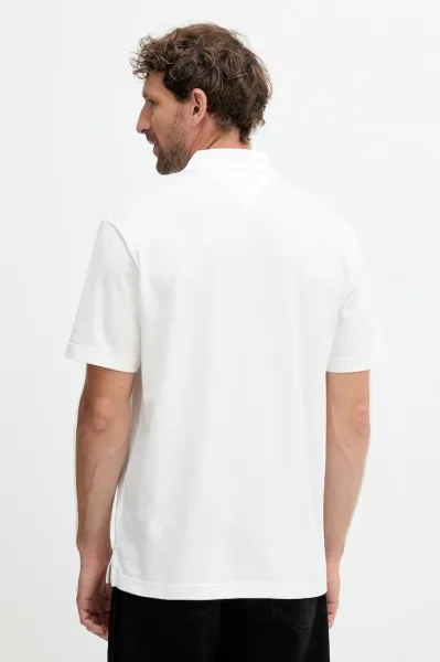 Polo tričko Tommy Hilfiger x SAIL GP pánske, béžová farba, s nášivkou, MW0MW41415