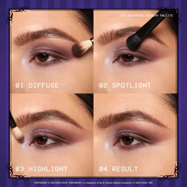 NYX Professional Makeup Wednesday The Nevermore Academy Palette paleta očných tieňov 8 farieb 8x1 g