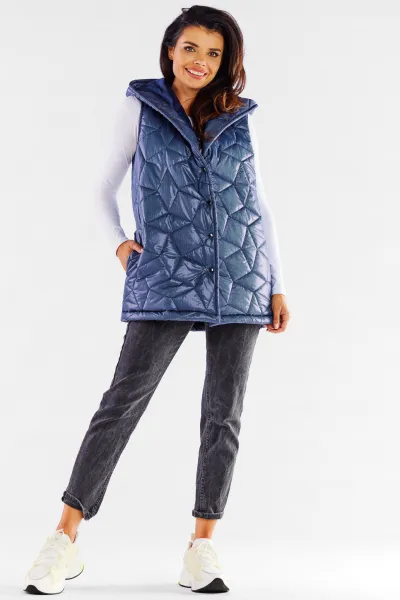 Awama Woman's Vest A539 Navy Blue
