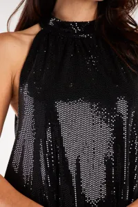 Awama Woman's Dress A563 Black/Dots