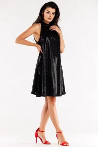 Awama Woman's Dress A563 Black/Dots