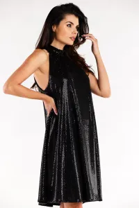 Awama Woman's Dress A563 Black/Dots