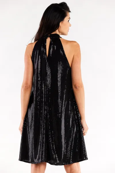 Awama Woman's Dress A563 Black/Dots