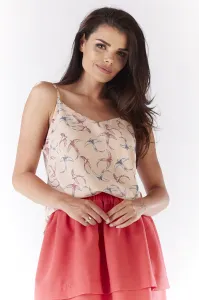 Awama Woman's Blouse A177 Pink/Pattern