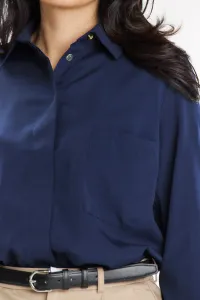 Awama Woman's Shirt A652 Navy Blue
