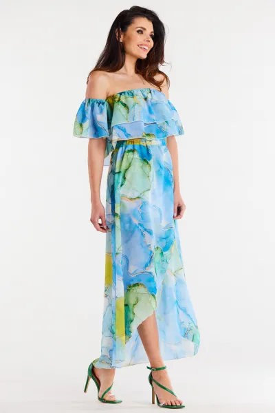 Awama Woman's Blouse A511 Blue/Pattern